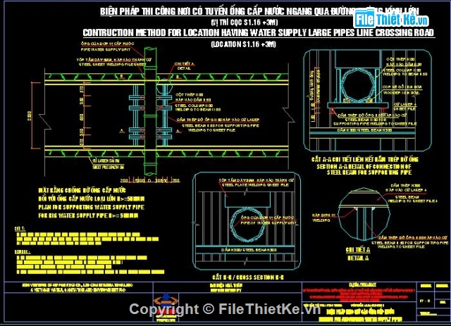 biện pháp thi công đường ống,thi công cống thoát nước,thi công tuyến ống thoát nước,thi công ống HDPE,biện pháp neo giữ cáp viễn thông